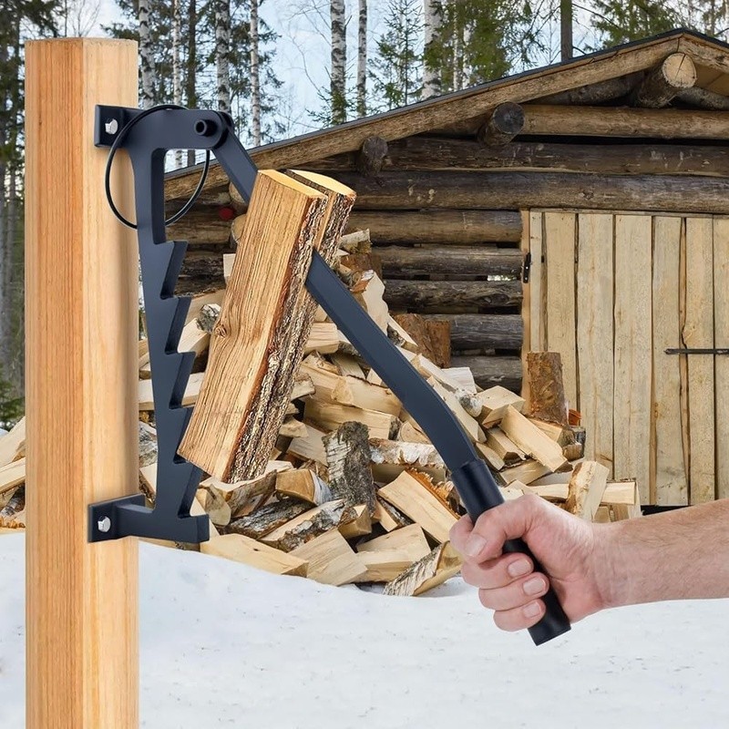 Wall Mounted Wood Splitter Labor Saving Carbon Steel Easy Use Complete Tools