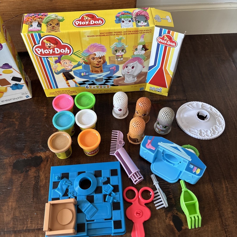 Play Doh Sets 2x Shape And Learn Classic Pet Salon Open