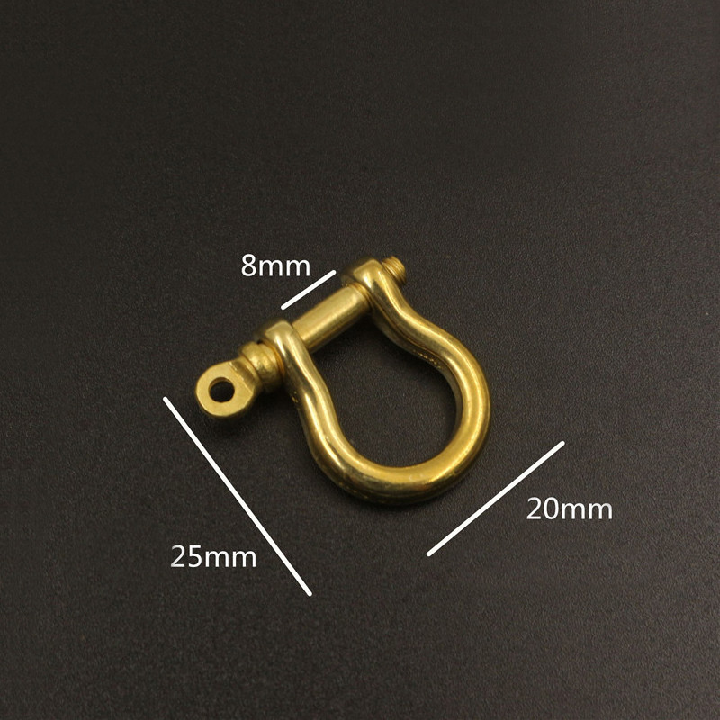 5Pieces Solid Brass D-Bow Shackle Screw Pin Attach Keychain Hook Leather Craft