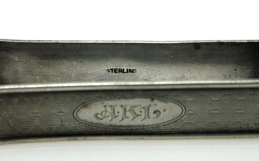 Art Deco Patterned 925 Sterling Silver Long Napkin Ring
