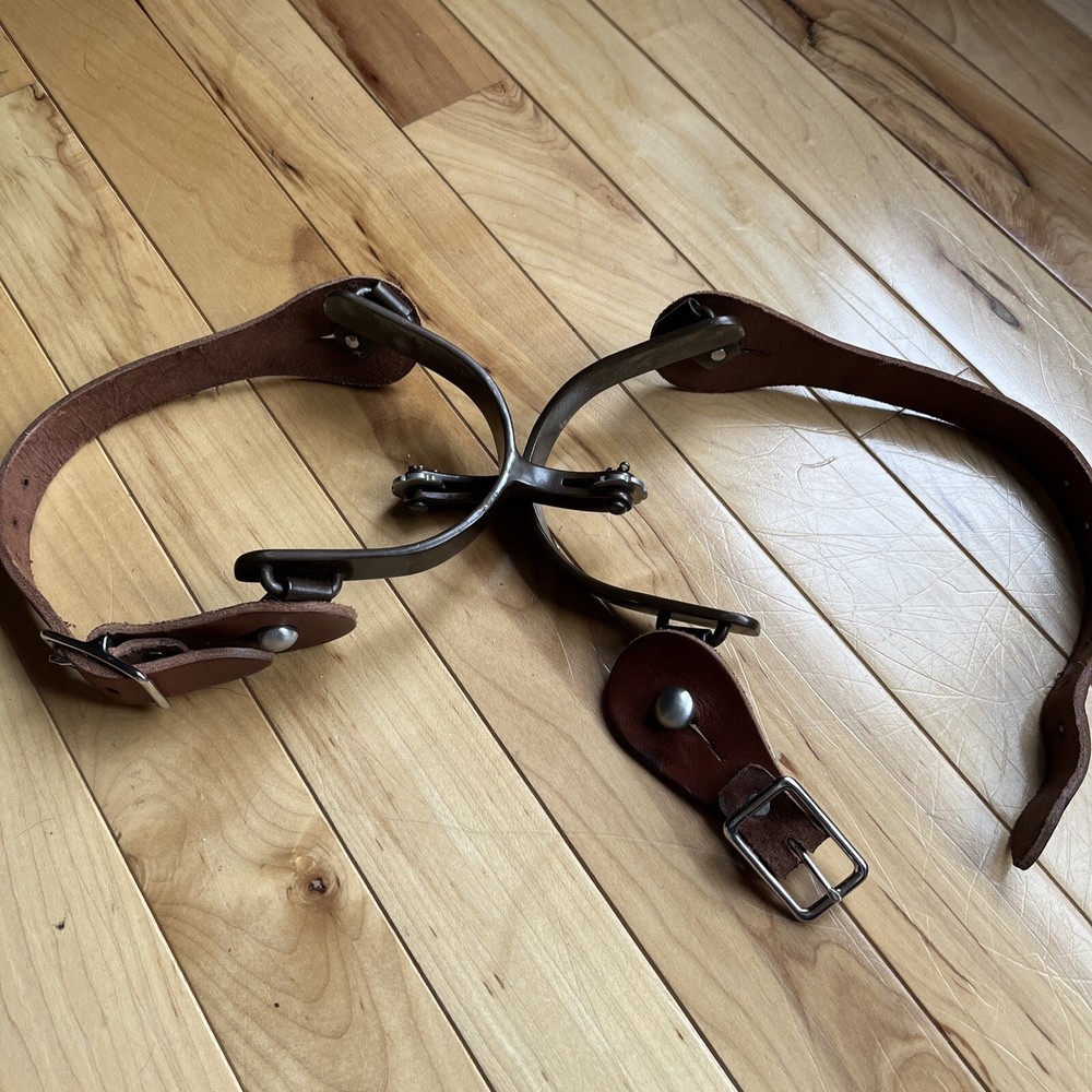 Western Spurs With Leather Straps EUC