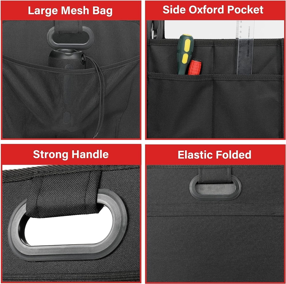 Simple Deluxe Car Trunk Organizer, 2 Compartments Collapsible Trunk Storage, Ant