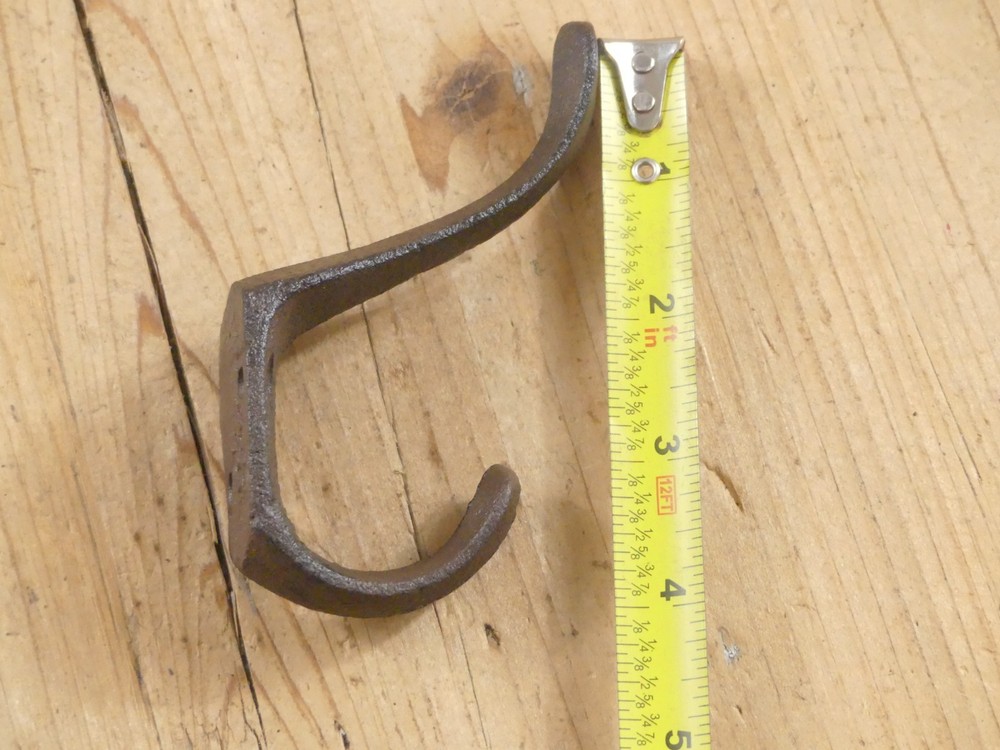 2 Coat Hooks Hat Hook **ROUGH CASTING** Hall Tree 3" Rustic Cast Iron
