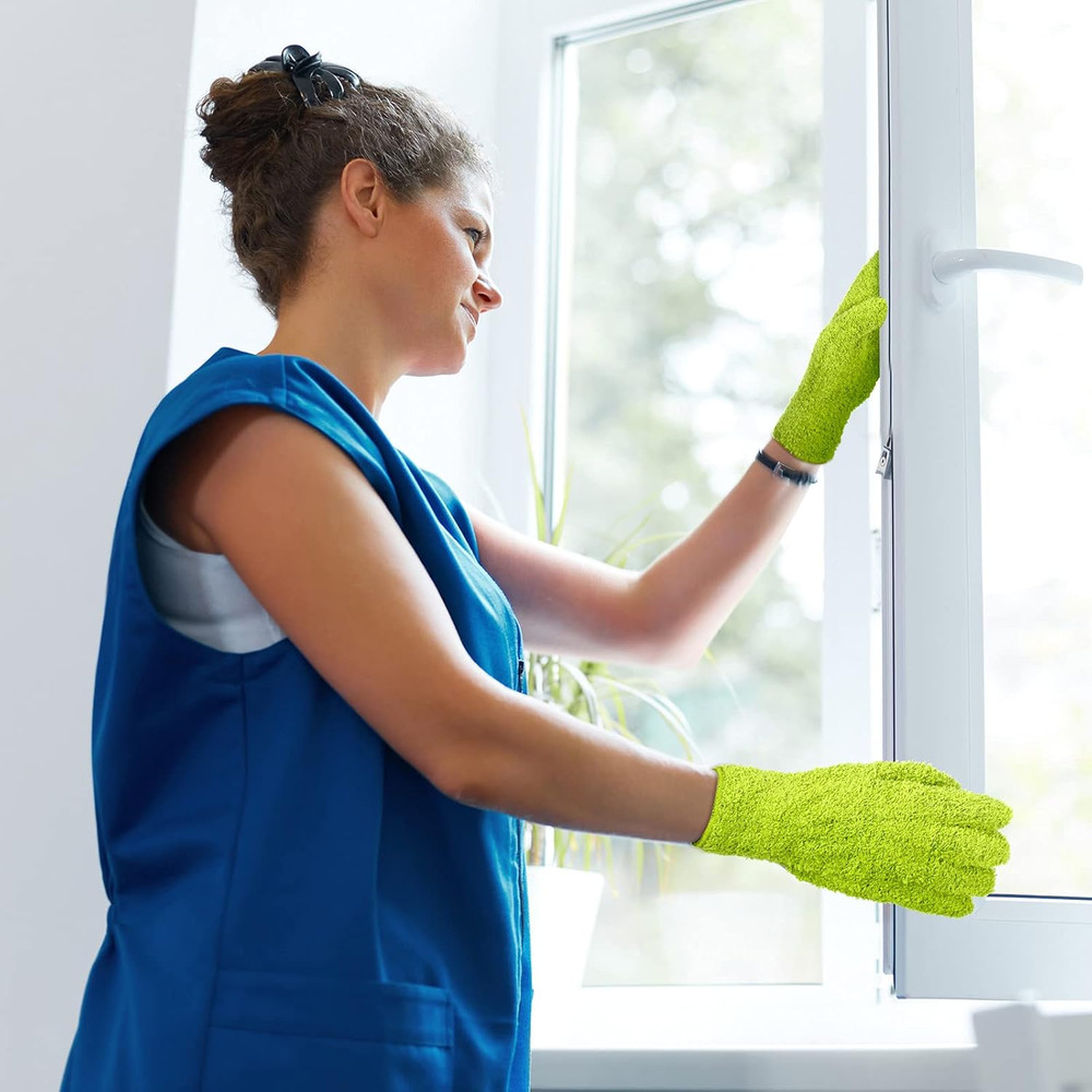6 Pairs Microfiber Dusting Gloves, Dusting Cleaning Gloves Microfiber Gloves for