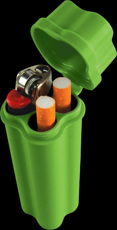 Smokezilla CIGARETTE/CONE/PRE-ROLL and LIGHTER STORAGE CASE - GREEN