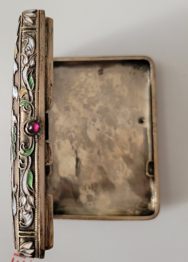 Imperial Russian Enameled 84 Silver Cigarette Case
