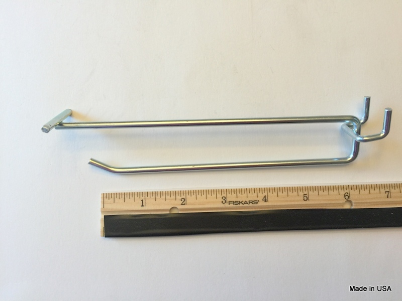 10 PACK 6 Inch Flip Scan™ Metal Peg Hooks w/Label Holder 1/8" to 1/4" Pegboard