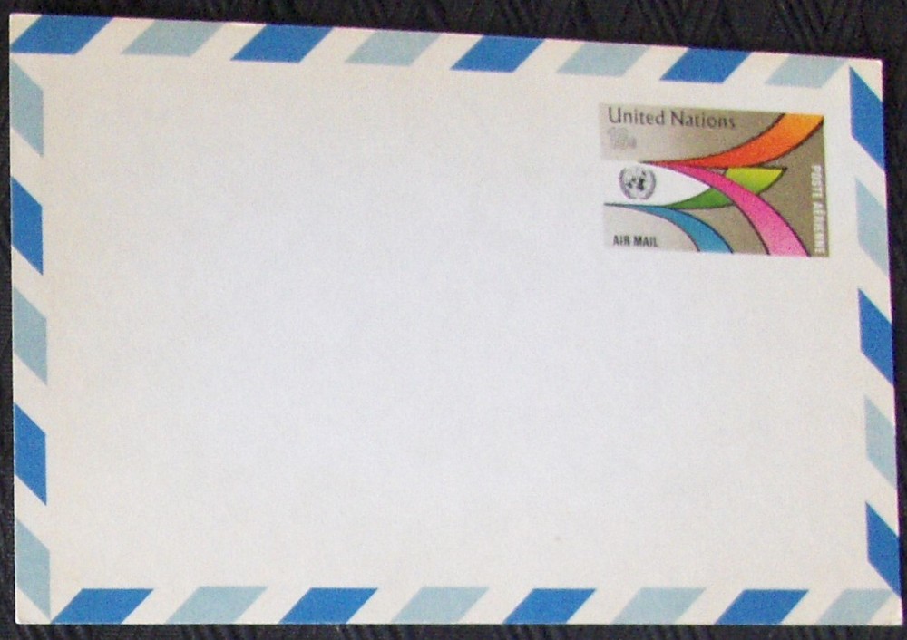 UNITED NATIONS 18¢ Air Mail postcard.