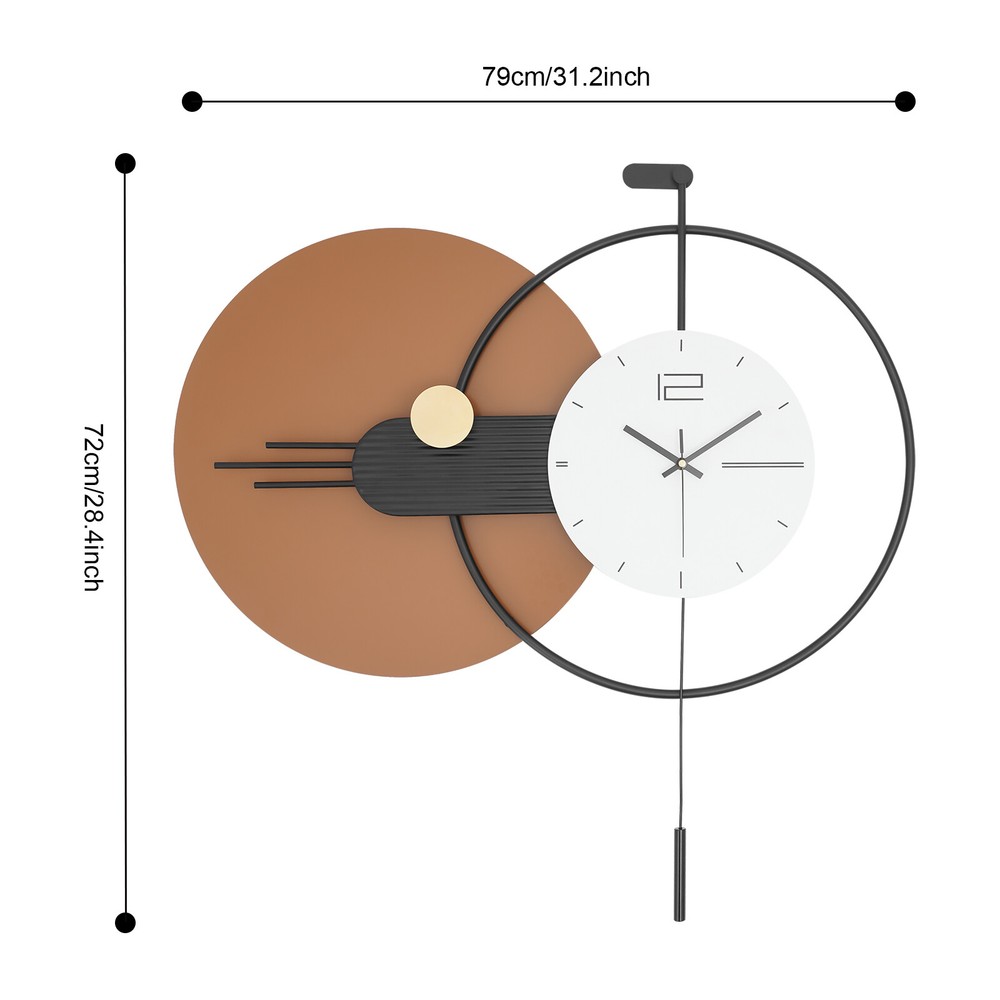 Modern Wall Clock, Wall Clock with Pendulum, Large Modern Wall Clock