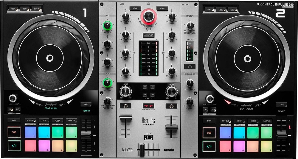Hercules DJ DJControl Inpulse 500 2-channel DJ Controller - Silver