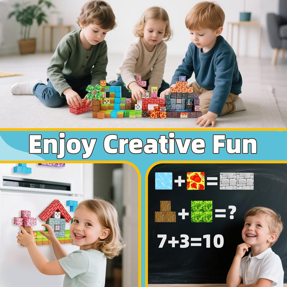 150PCS Magnetic Blocks, Magnetic Building Blocks, STEM Constructions Magnet Bloc