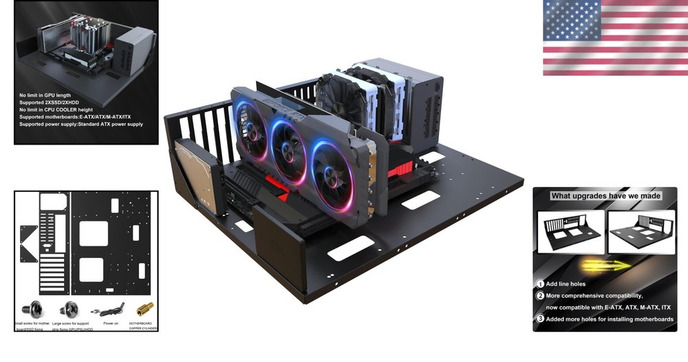Versatile Gaming PC Case - Supports E-ATX/ATX/ITX with Efficient Cooling