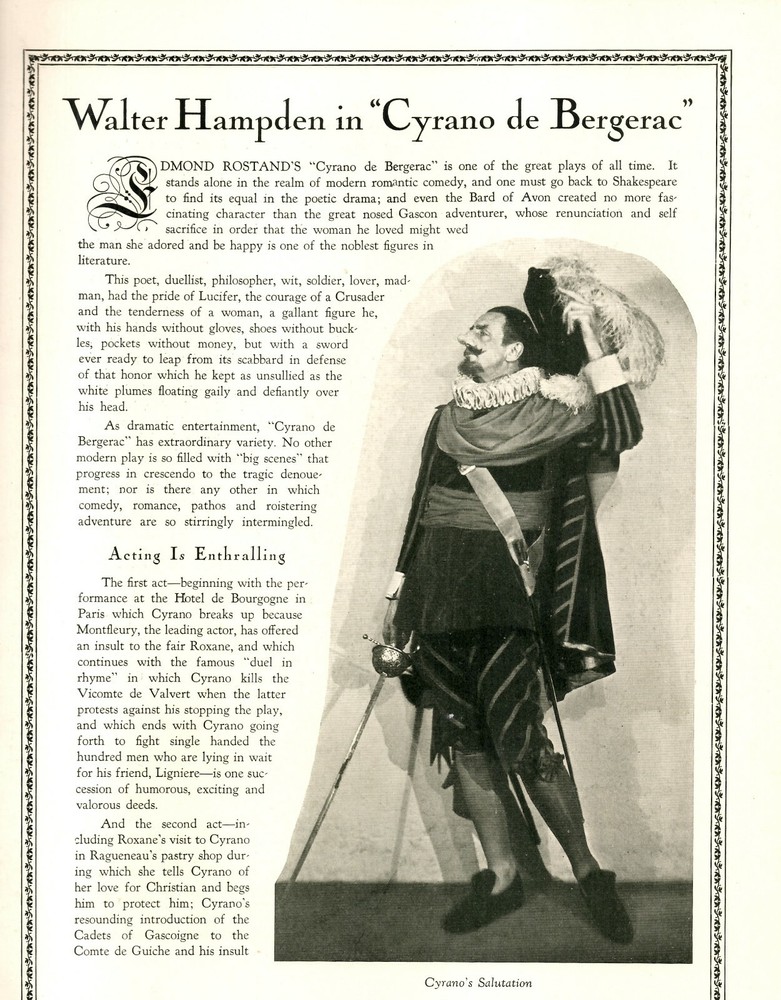 Walter Hampden in "Cyrano de Bergerac"