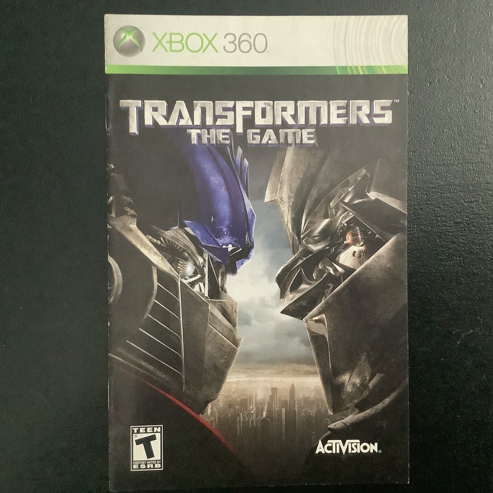 Transformers: The Game Microsoft Xbox 360 Instruction Manual Only
