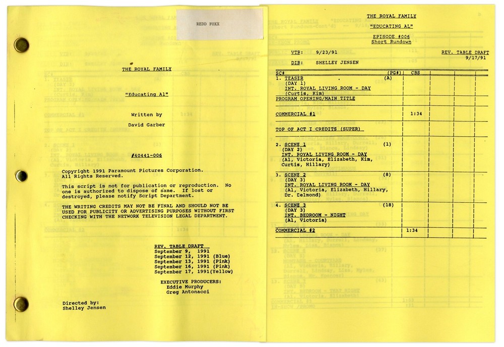 Owned by Redd Foxx Royal Family Episode 7 Script