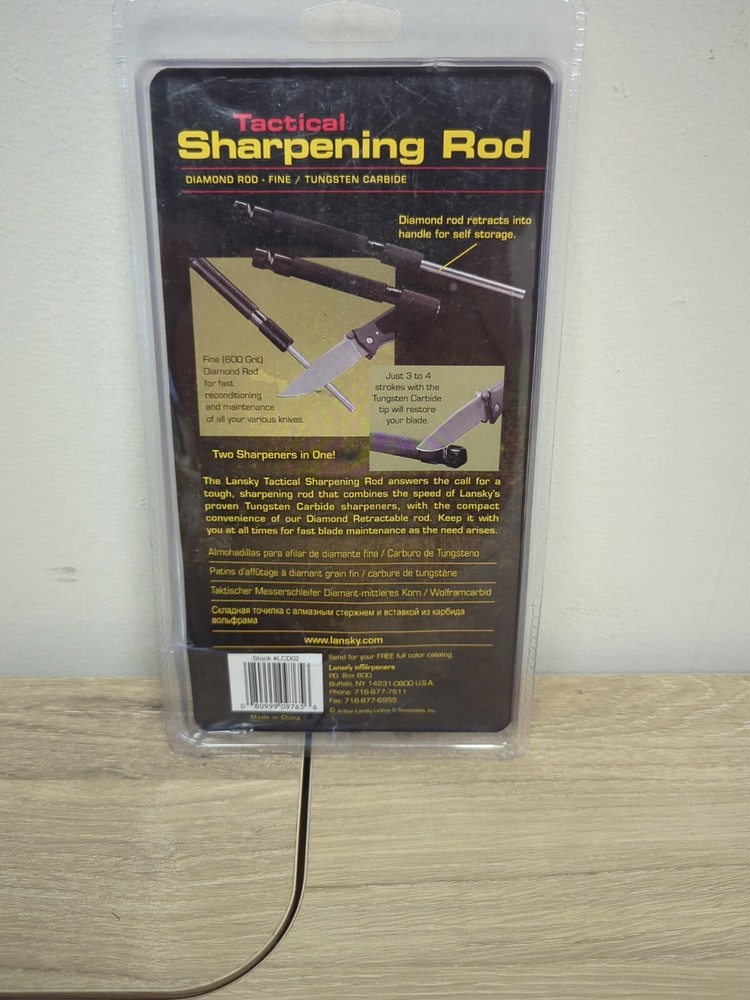 Lansky Tactical Sharpening Rod Retractable Full Diamond-Grit Sharpening Surface