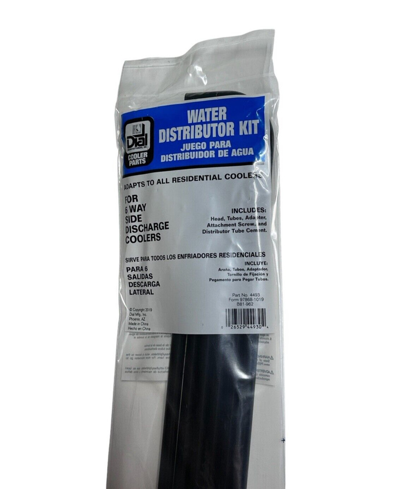 Dial 4493 6-Way Durable Black Plastic Side Draft Water Distributor Cooler Kit