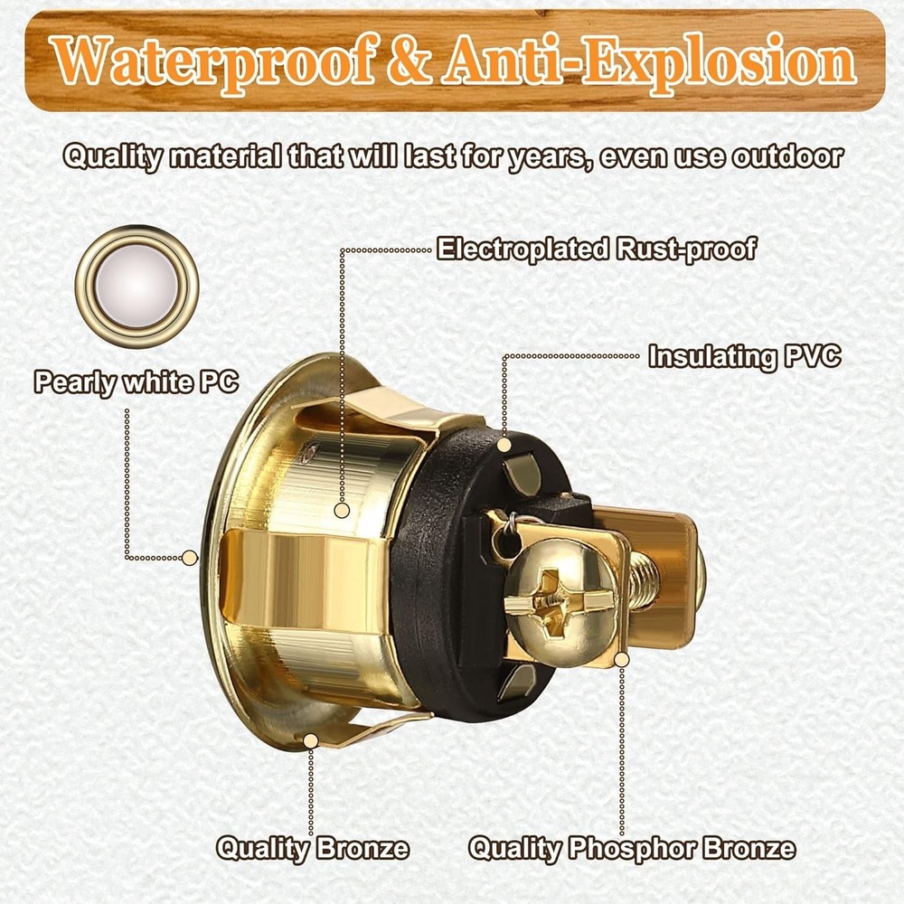 2Pack Lighted Doorbell Button Replacement, Easy to Install Wired Doorbell Button