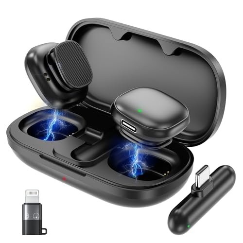 2-Person Wireless Lavalier Microphone for iPhone 16 15 14 Android Camera, 3