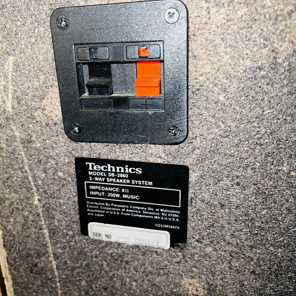 Vintage RARE Technics Model SB-2860 Stereo 3-way Speaker System Pair x2