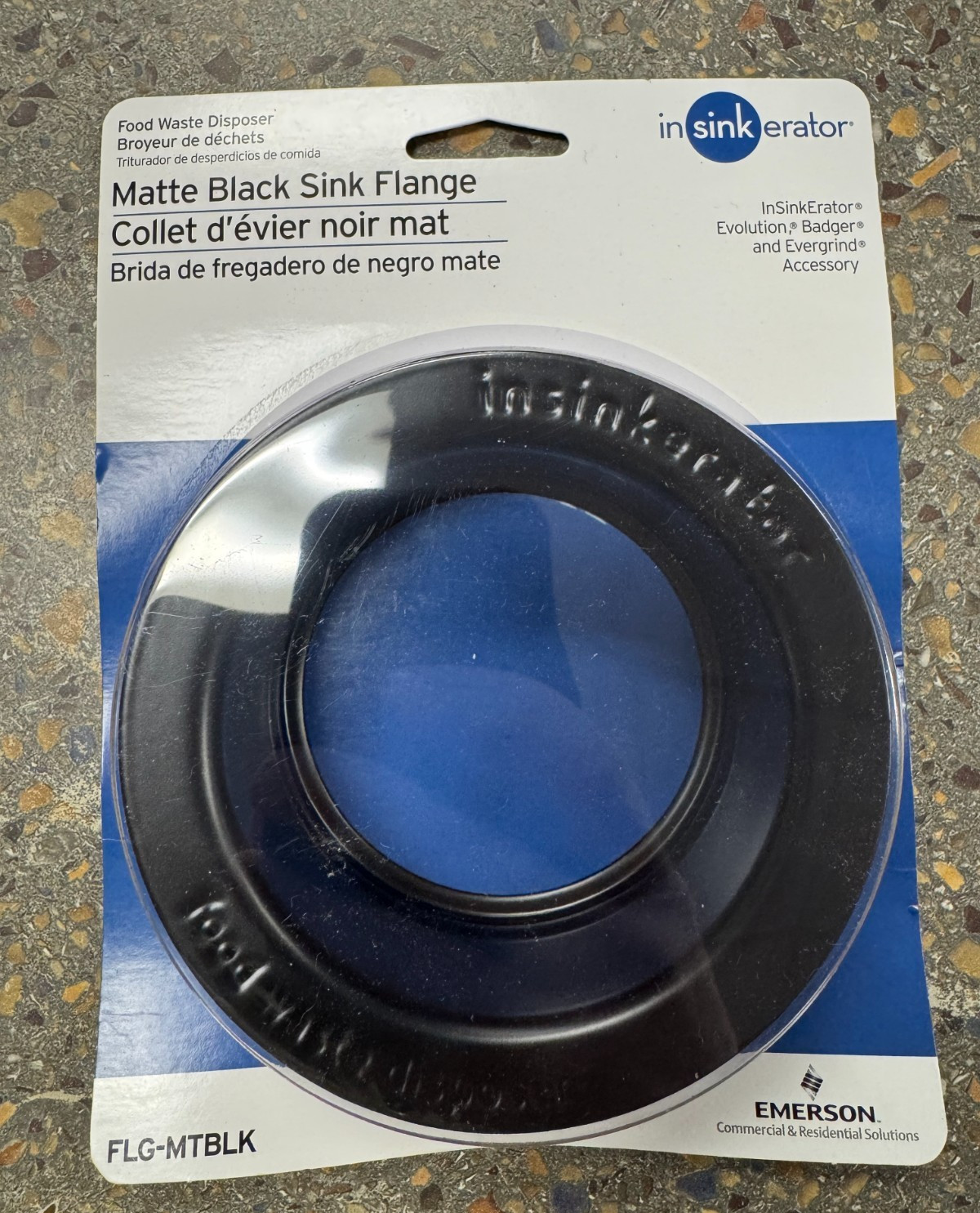 InSinkErator FLG-MTBLK Sink Flange for InSinkErator Garbage Disposal-Matte Black