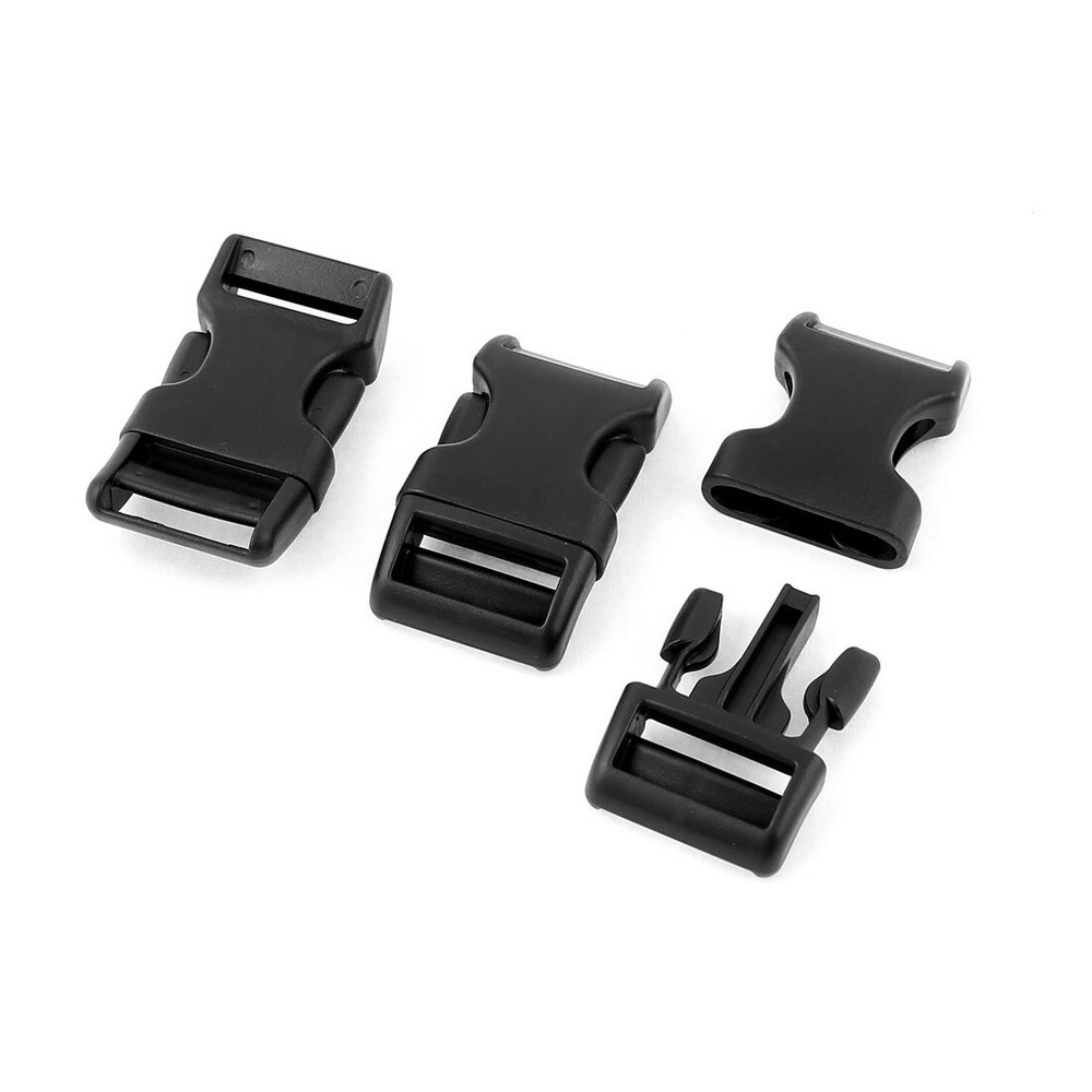 3 Pcs 20mm Width Black Plastic Backpack Rucksack Quick Release Buckle Clip