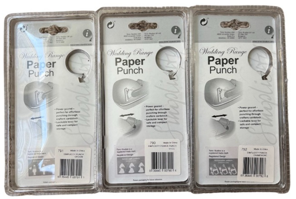 Tonic Studios Simplicity Pattern Paper Punch Wedding Theme Bride Groom Wine