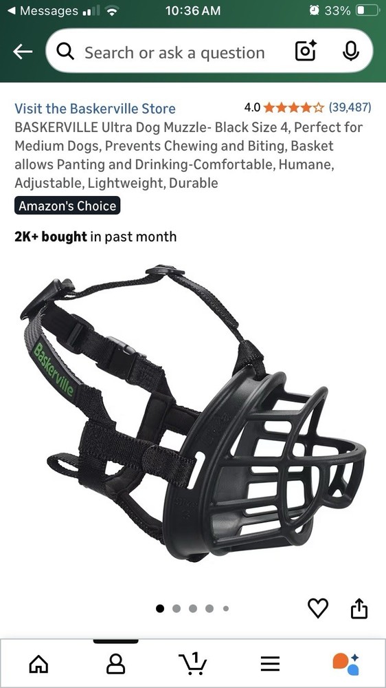 Baskerville Dog Muzzle, Size 4