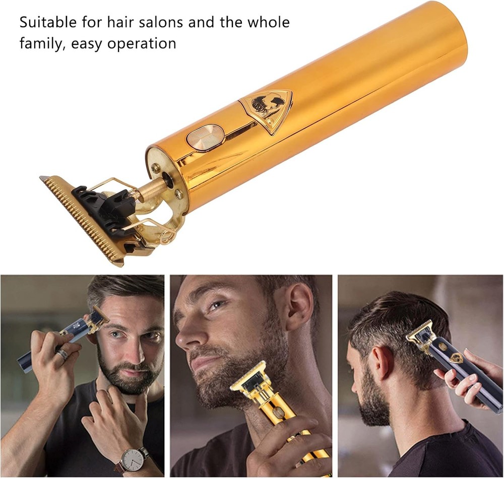 CHICIRIS USB Rechargeable Electric Beard Trimmer Powerful Gold