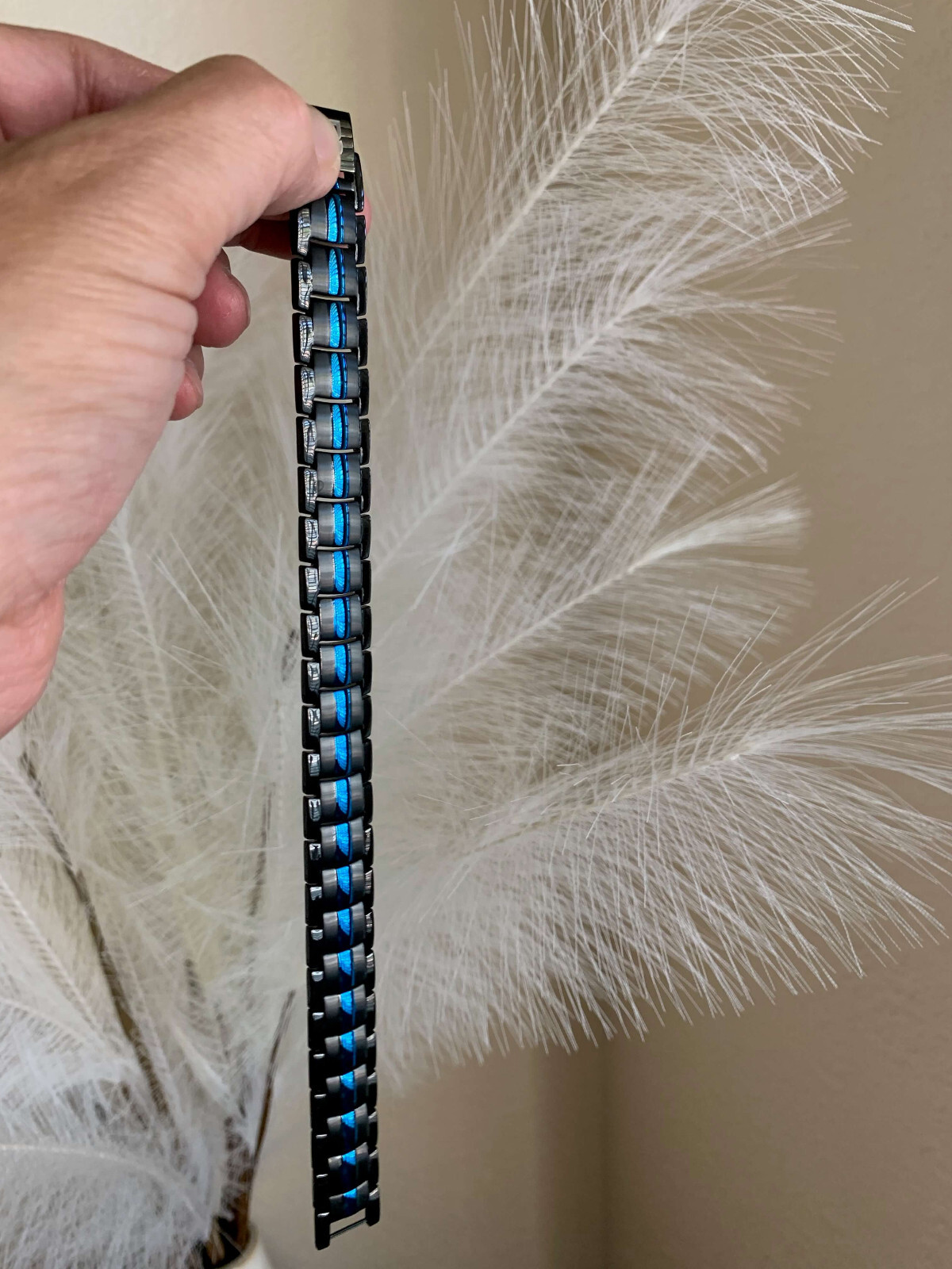 Elegant Blue Magnetic Bracelet Arthritis Pain Energy Balance Joy Great Gift Men