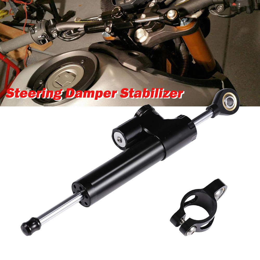 CNC Black Universal Adjustable Steering Damper Stabilizer Motorcycle Accessories