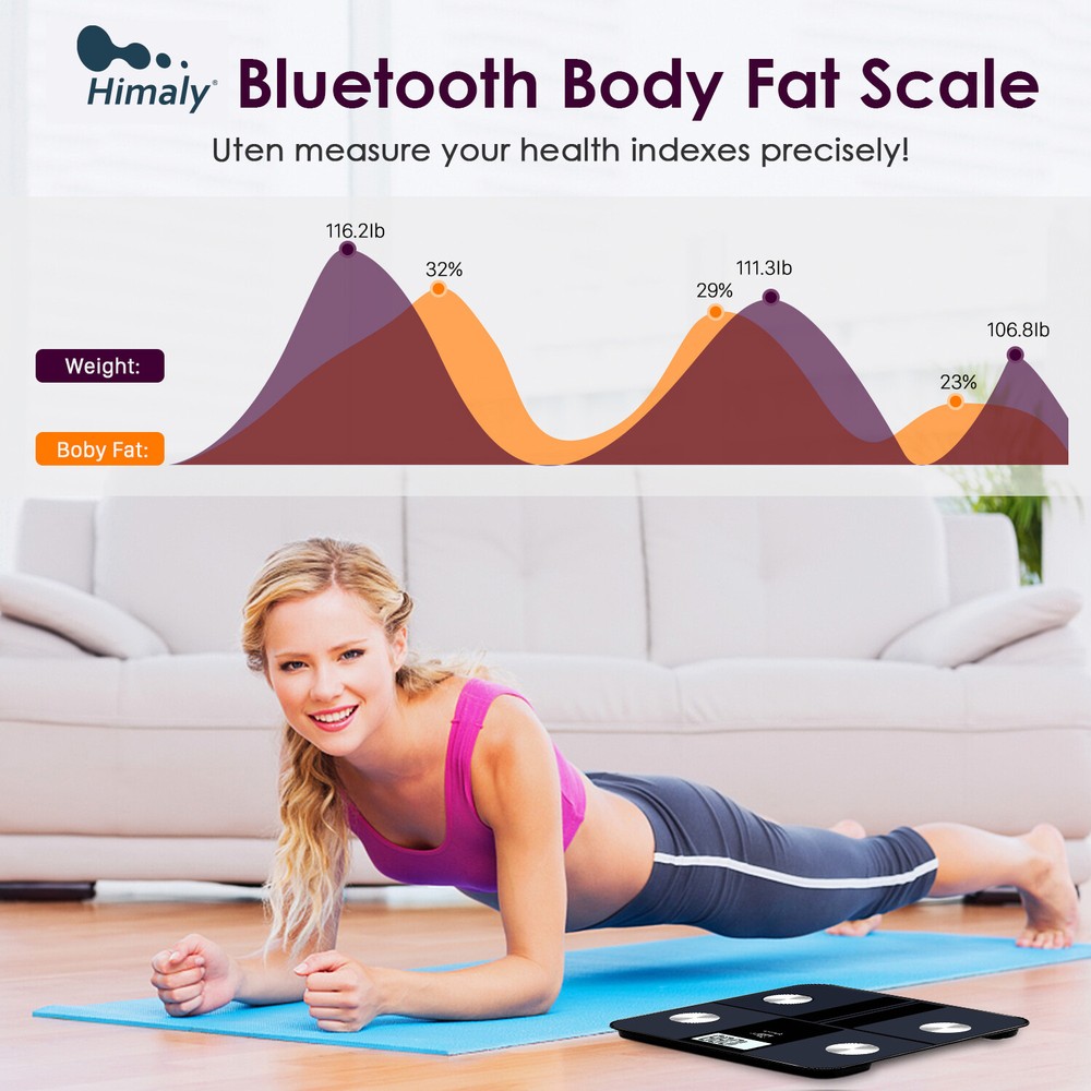 Digital Body Weight Scale Backlit Display High Precision Bluetooth BathroomScale