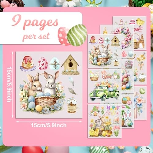 Rub on Transfer for Crafts and Furniture,Iron on Transfers Easter-9 pcs