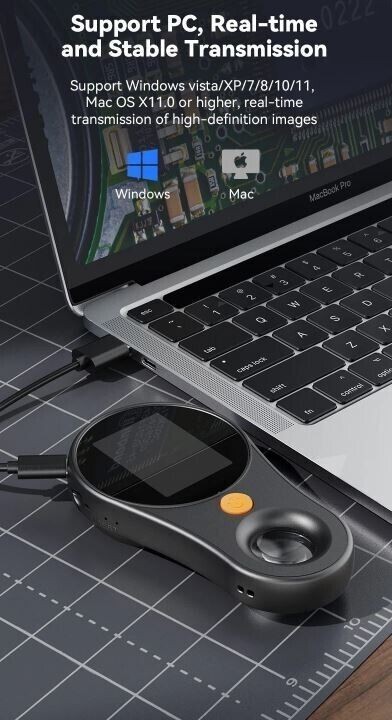 500X Digital Microscope 1080P 2.0inch Video Coin Microscop with Magnifying Glass