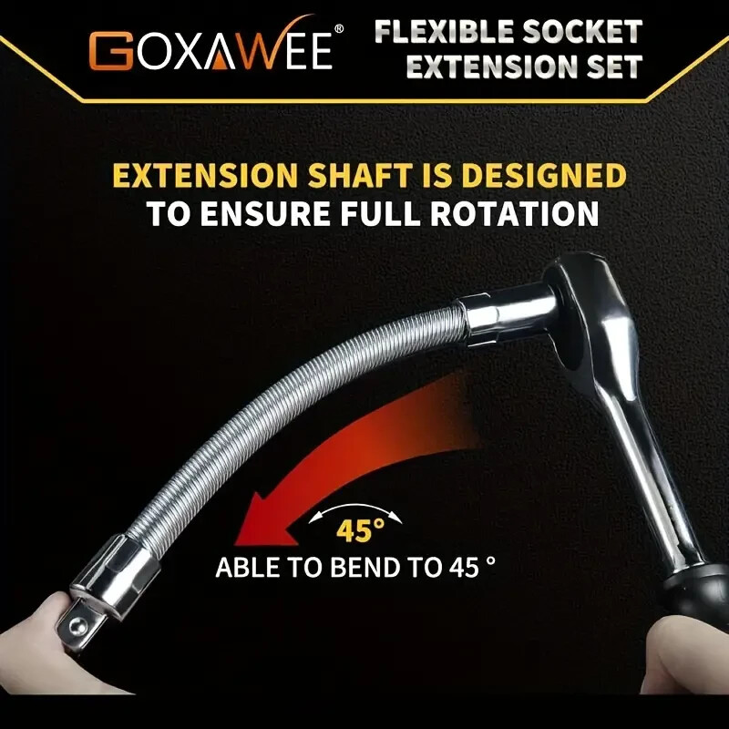 Flexible Wrench Extension Rod, 1/4, 3/8, 1/2, for Electric & Hand Tools