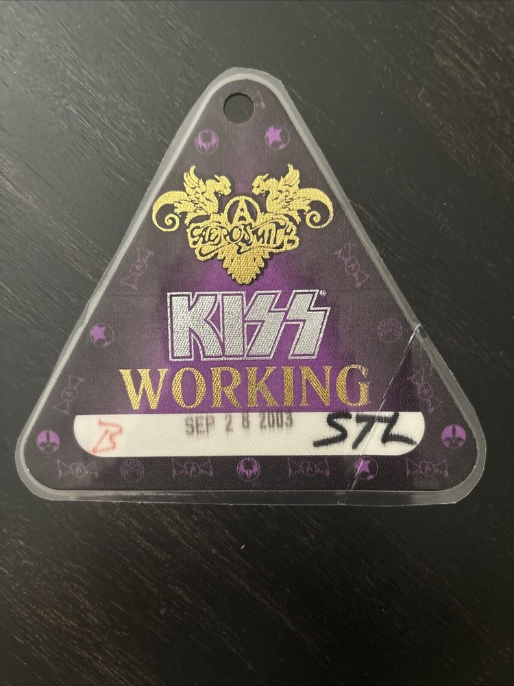KISS Backstage Pass Aerosmith St. Louis, MO 2003 Working Pass - Laminated