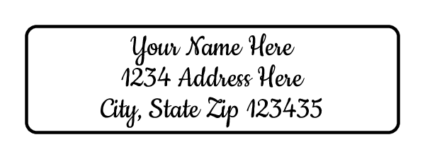 400 Cookie Script Font Personalized Return Address Labels 1/2 inch by 1 3/4 inch