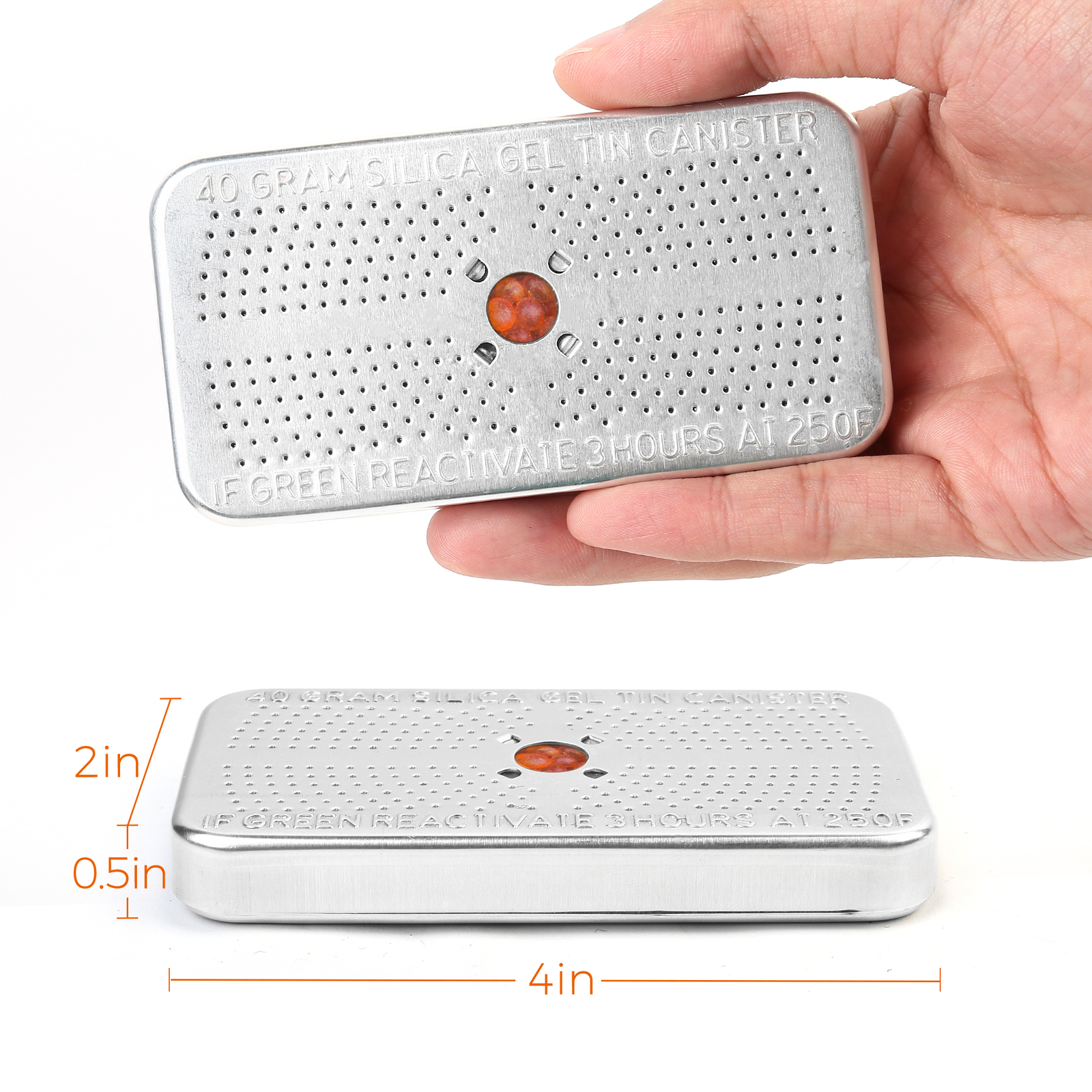 Reusable Silica Gel Desiccant Beads Dehumidifier Canister Safe 40 Gram 4 Packs