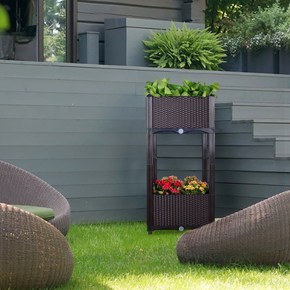 NEW! Modern Home Raised Planter Kit - Stackable Modular Flower/Garden Bed Kit