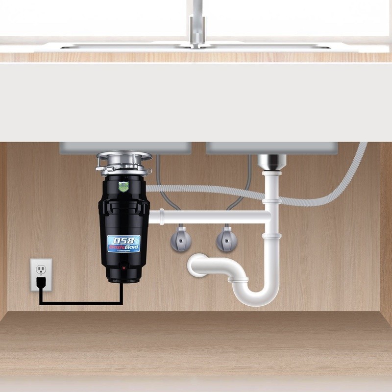 1/2 HP Garbage Disposal Continuous Feed Anti-Jam Bio-Shield Compact Design New