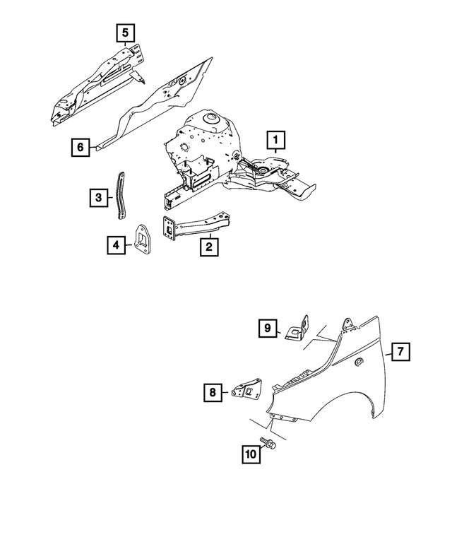 Genuine Mopar Frame Side Rail Left 68656378aa