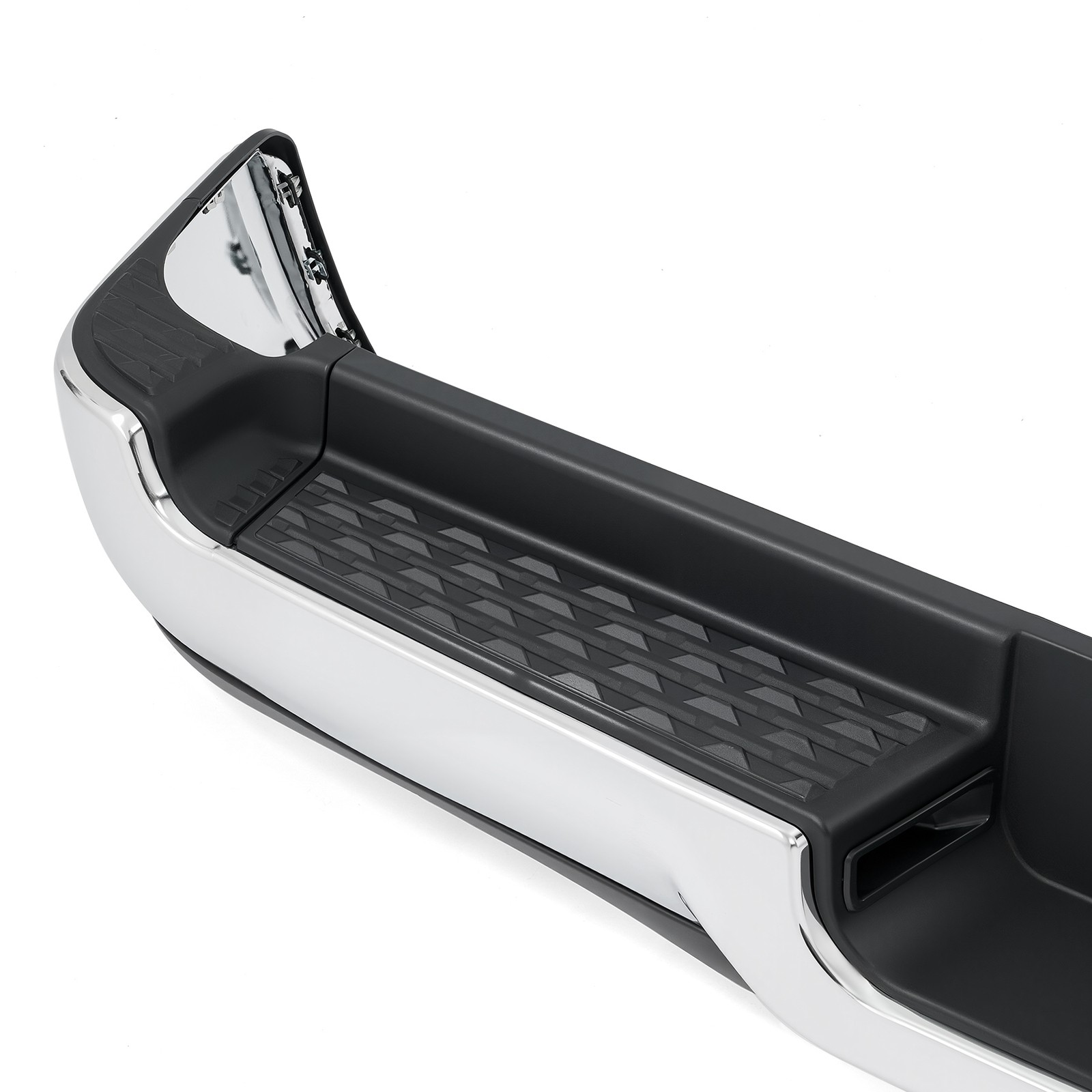 Chrome/Black Steel Rear Bumper For RAM 1500 2019 2020-2023 Single/Dual Exhaust