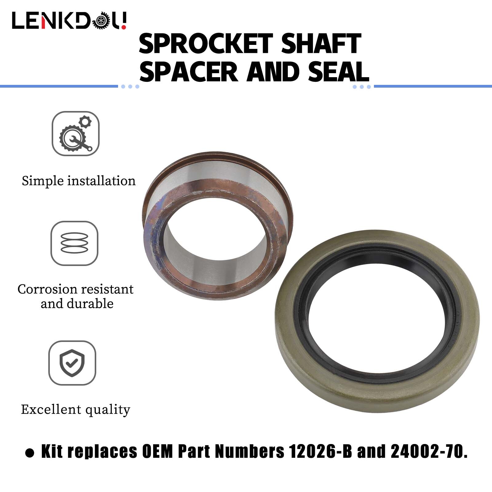 Sprocket Shaft Spacer and Seal Kit for Harley Big Twin Shovelhead Evo FX FL NEW