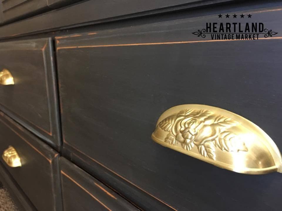 1-1/4" Old Rose Pattern Knob Soft Satin Brass