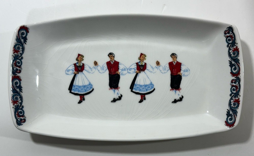 FIGGJO Flint Hardanger Dancers Rectangular Serving Tray 10" Norway