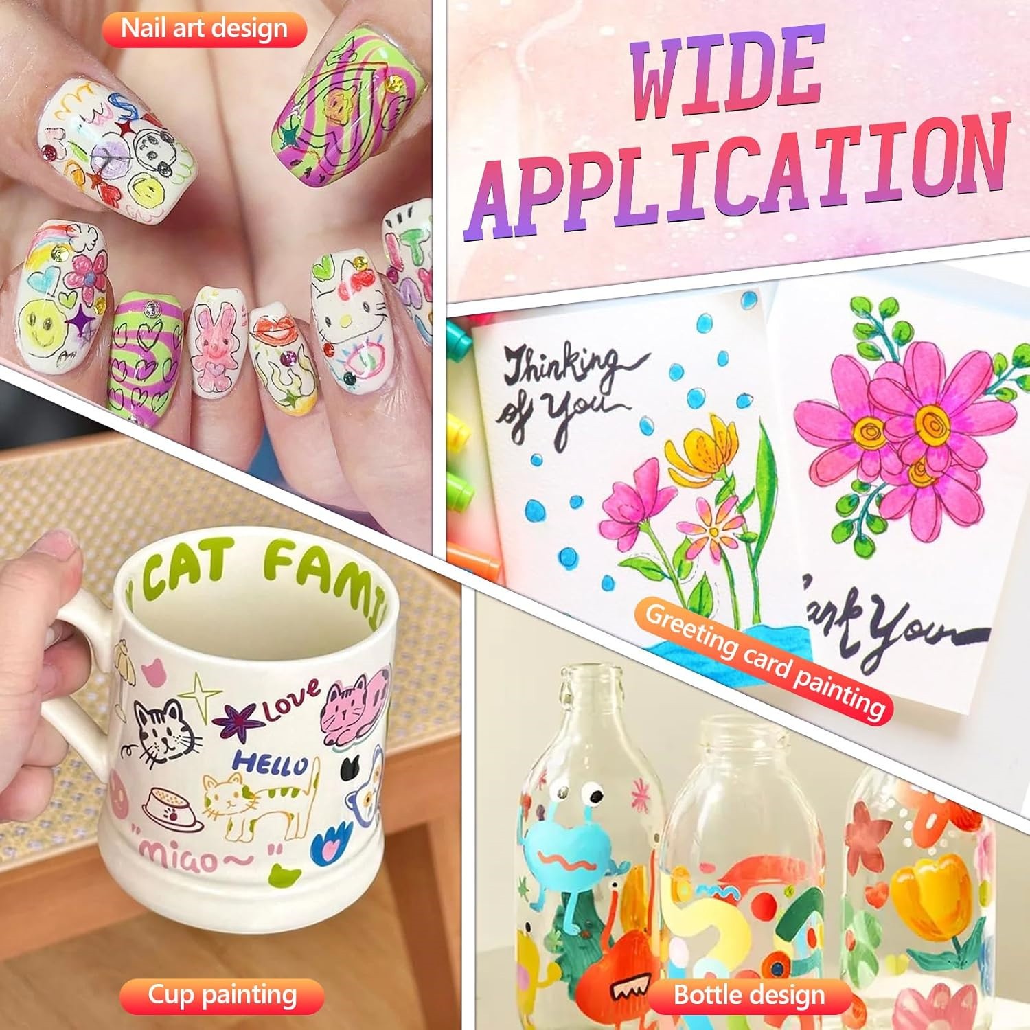 12 Colors Nail Art Pens Set Waterproof 0.5MM Nail Polish Pens Quick-Drying Nail