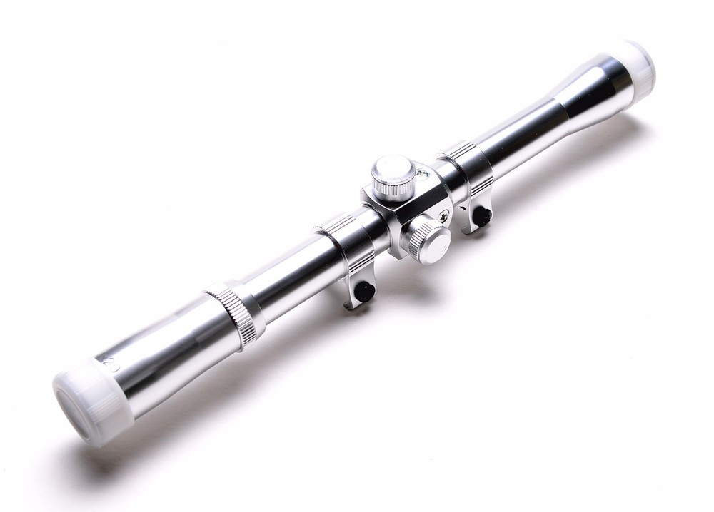 22 RIFLE SCOPE 4X20 with Dovetail Ring Silver