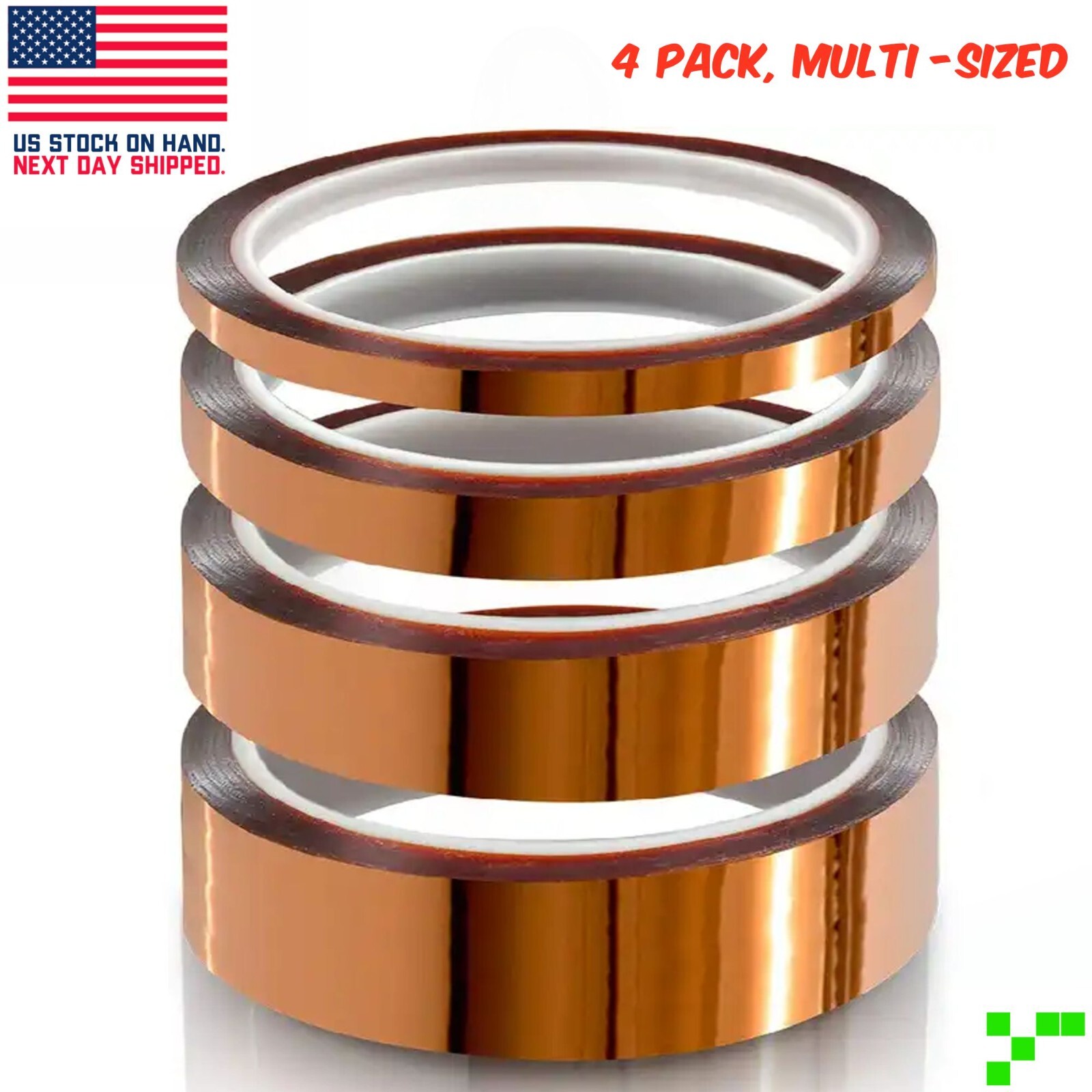 4x Polyimide High Temperature Tape Heat Resistant Kapton 1/8’’, 1/4", 1/2", 1"