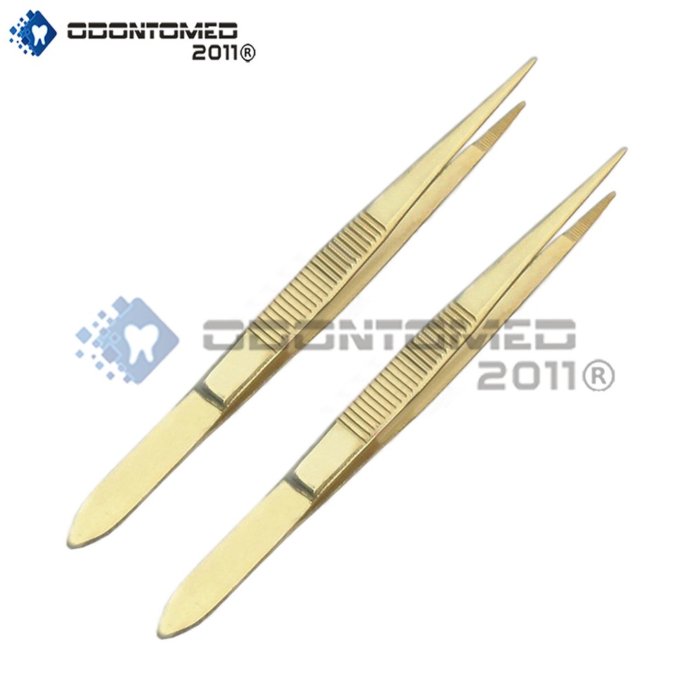 ODM 2 Splinter Forceps Full Gold 4.5" Colormed Inst