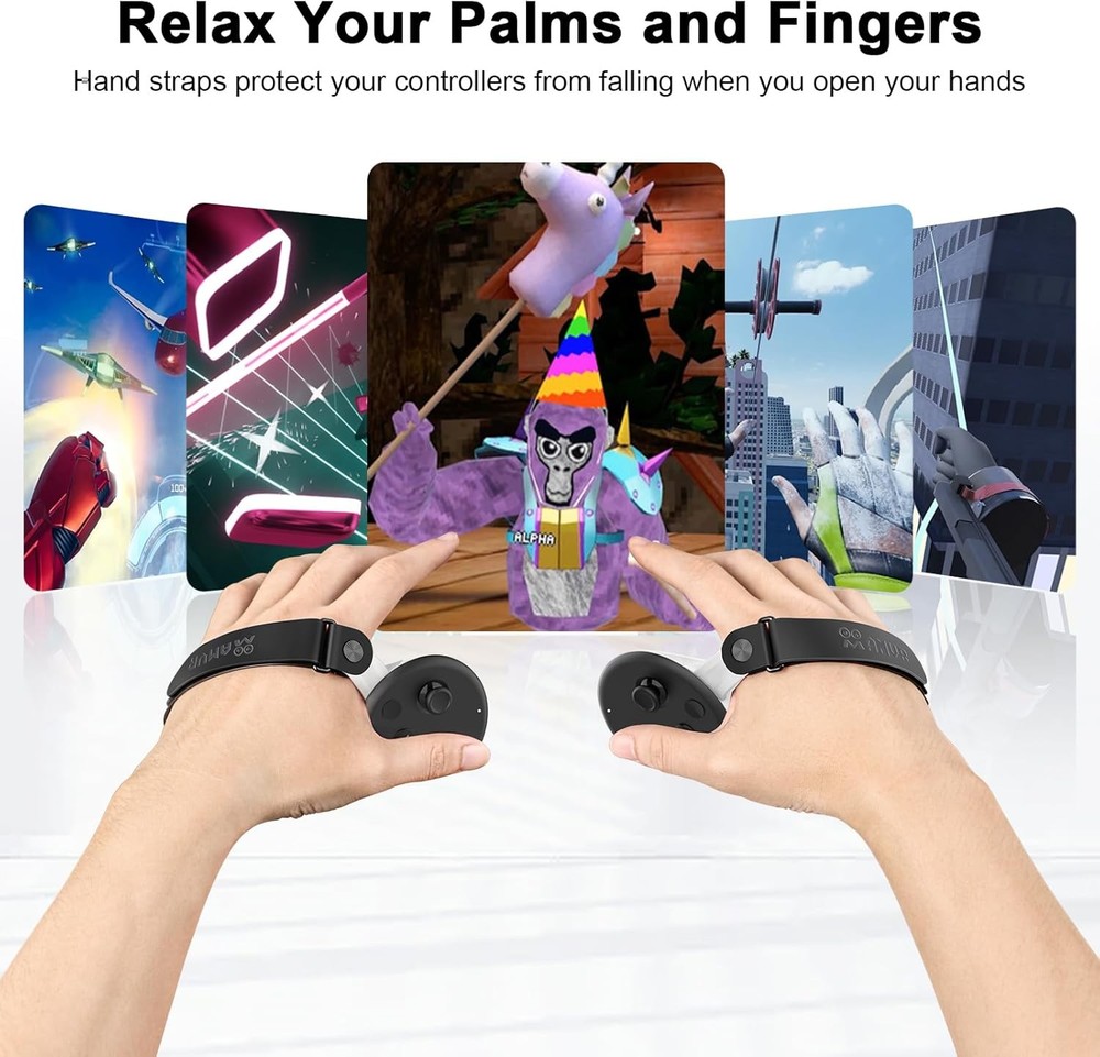 Controller Grips Compatible with Meta/Oculus Quest 3/Quest 3S, Silicone Accessor